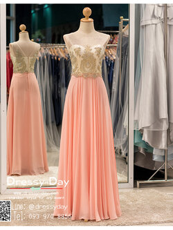 รหัส ชุดราตรี :PF021 ชุดแซก ชุดราตรียาว หรู สีชมพู สวยเก๋มากๆ เหมาะสำหรับงานแต่งงาน งานกลางคืน กาล่าดินเนอร์