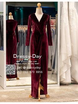 รหัส ชุดเจ้าภาพ : PFL144 ชุดแม่เจ้าสาว ชุดไปงานแต่งงานแบบมีแขน พร้อมส่ง ผ้ากำมะหยี่ ชุดไปงานแต่งงานกลางคืน เรียบ หรู ดูแพง คนอวบ คนอ้วนใส่สวย