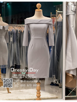 รหัส ชุดราตรีสั้น : PK010 ชุดแซก ชุดราตรี สีเทา มีแขนเรียบหรูเหมาะใส่ออกงานกลางคืน งานคอกเทล ใส่เป็นชุดไปงานแต่งงาน งานกาล่าดินเนอร์ งานเลี้ยง งานพรอม งานรับกระบี่ มีแขน