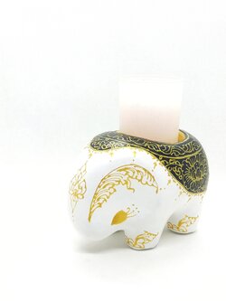 ช้างใส่เทียนหอมเทียน Size S ขาวดำ