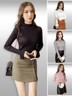 เสื้อแฟชั่นไหมพรมแบบสวยหรู มี4สี รหัส2030