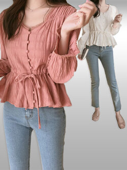 เสื้อแฟชั่นแบบสวยหวานสไตล์เกาหลี มี2สี รหัส2347