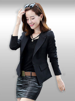 เสื้อสูทผู้หญิงแขนยาวสีดำแบบเรียบหรู มี 4 ไซส รหัส1807