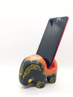 ช้างวางนามบัตรและมือถือ Size S สีดำแดง