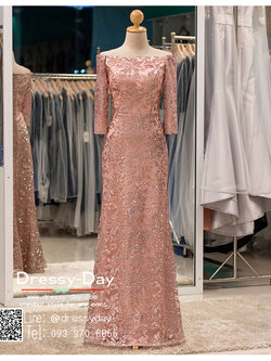 รหัส ชุดราตรียาว :PFL083 ชุดแซก ชุดราตรียาวสกรีนงานเพชรทั้งชุดรูปดอกไม้ ไหล่ปาด ดูดีมีระดับ ราตรียาวสวยหรู ปิดต้นแขน พรางหน้าทอง ใส่แล้วผอม ใส่แล้วเพรียว สวย หรู อลังและปังสุดๆ สวยเก๋เหมาะใส่ออกงานกลางคืน งานแต่งงาน สีชมพู แขนยาว