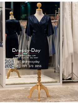 รหัส ชุดราตรี :PFS083 ชุดราตรีสั้น มีแขน พร้อมส่ง สวย เรียบ หรู ดูแพง ใส่ไปงานแต่งงานกลางวัน กลางคืน คนอ้วนใส่สวยมาก