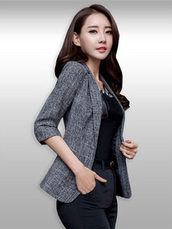 เสื้อสูทผู้หญิงสีเทาสวยหรูสไตล์เกาหลีมี 6 ไซส รหัส2239
