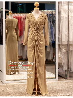 รหัส ชุดราตรียาว : PFL206A ชุดไปงานแต่งวัยรุ่น งานเช้า กลางวัน กลางคืน สวย เรียบหรูดูแพง