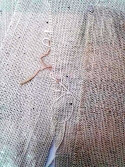 THAICOTTONSIVA ผ้าฝ้ายเข็นเส้นเล็กสีธรรมชาติ(Cotton of Handwoven (small line,White) สีครีม เมตร