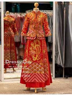 รหัส ชุดยกน้ำชา :KPL181 ชุดแต่งงานจีนโบราณตามประเพณี สวย หรูหรา อลังการแบบจัดเต็ม