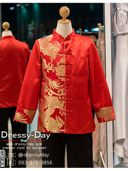 รหัส เสื้อจีนชาย : KPM005 เสื้อจีนชาย พร้อมส่ง ชุดจีนชาย โบราณ สีแดง ดีเทลทอง เหมาะมากสำหรับใส่ในพิธียกน้ำชา ถ่ายพรีเวดดิ้ง และสำหรับญาติเจ้าภาพ