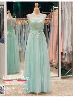 รหัส ชุดราตรียาว : PF067 - 2 ชุดสีเขียวมิ้นยาว แขนกุด เหมาะใส่ไปงานแต่งงาน กลางวัน กลางคืน ใส่ถ่ายพรีเวดดิ้งแนวเจ้าหญิง ริมทะเล หรือในสวน แบบชมพู่ สวยมากๆ ค่ะ