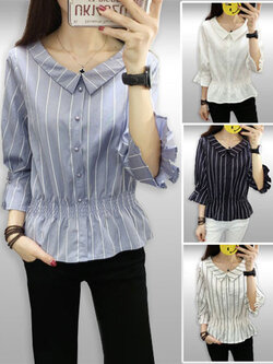 เสื้อแฟชั่นคอปกแบบสวยหวาน มี 4 สี รหัส 2180