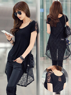 เสื้อแฟชั่นหางปลา สีดำ สวยหวานแอบเทห์นิดๆ จร้า รหัส 1158