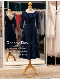 รหัส ชุดราตรีสั้น :PFS116 ชุดไปงานแต่งแบบมีแขน งานแต่งกลางวัน เย็น กลางคืน สวย เรียบหรู