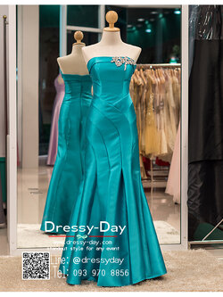 รหัส ชุดไปงานแต่งงาน : PFL026 ชุดราตรียาว สีเขียวเทอร์คอยซ์ สีเขียวอมฟ้า ผ้าไหม เกาะอกปักคริสตอล กระโปรงหางปลา สวยหรูสง่ามาก ใส่ไปงานแต่งงานกลางคืน งานกาล่าดินเนอร์ ชุดงานเลี้ยง ชุดพิธีกร งานพรอม งานบายเนียร์ งานเดินพรหมแดง ถ่ายพรีเวดดิ้ง