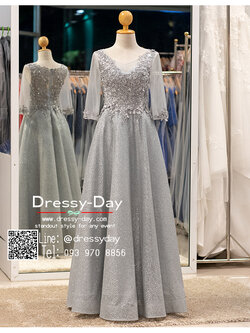 รหัส ชุดราตรียาว : PFL122 ชุดไปงานแต่งงาน พร้อมส่ง แบบมีแขน ชุดราตรียาว glitter สวย หรูหรา โดดเด่นทุกองศา