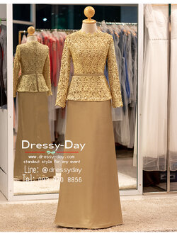 รหัส ชุดเจ้าภาพ : PFL218 ชุดแม่เจ้าสาวตอนเช้า ชุดแม่เจ้าบ่าวตอนกลางวัน เย็น กลางคืน สวย เรียบหรู ปังเกินต้าน