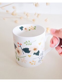 Bone China Mug - Season Flowers แก้วโบน ไชน่า ลายดอกไม้