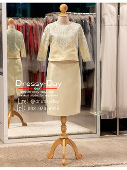 รหัส ชุดเจ้าภาพ :PFS119 ชุดไปงานแต่งกลางวัน ตอนเช้า งานบ่าย แบบมีแขน คนอ้วน อวบ ใส่แล้วเรียบหรูไฮโซ