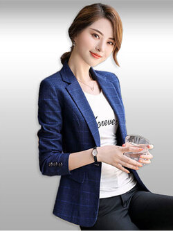 เสื้อสูทผู้หญิงแขนยาวสีน้ำเงินแบบสวยหรู มี 7 ไซส รหัส2291