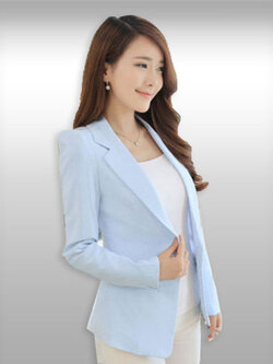 เสื้อสูทผู้หญิงแขนยาวสีฟ้าสไตล์สวยหวาน มี 5 ไซส รหัส1824