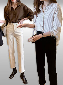 เสื้อเชิ๊ตแฟชั่นทำงานสไตล์เกาหลี มี2สี รหัส2345