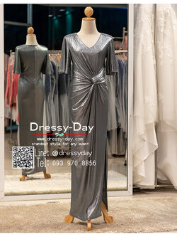 รหัส ชุดเจ้าภาพ : PFL132 ชุดไปงานแต่งงานแบบมีแขน พร้อมส่ง ชุดไปงานแต่งงานกลางคืน เรียบ หรู ดูแพง คนอวบ คนอ้วนใส่สวย