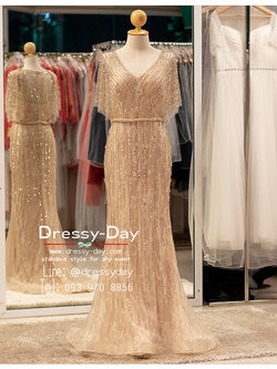 รหัส ชุดเจ้าภาพ : PFL186 ชุดแม่เจ้าบ่าวเจ้าสาวงานแต่งไฮโซตอนเช้า กลางวัน กลางคืน ชุดเจ้าภาพแบบไม่แก่ คนอวบอ้วนใส่สวย