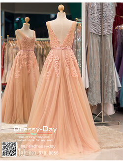 รหัส ชุดราตรี :PF074 ขาย ชุดราตรีสีชมพูกะปิ ชุดราตรียาว สุดหรู น่ารักแบบเจ้าหญิง ใส่แล้วดูสง่ามากๆค่ะ ใส่ไปงานแต่ง งานพรหมแดง งานกาล่าดินเนอร์ งานรับกระบี่ ชุดถ่ายพรีเวดดิ้ง