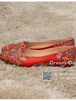 รหัส รองเท้าไปงาน : RR014 รองเท้ากี่เพ้า พร้อมส่ง สูง 1 cm รองเท้าเจ้าสาวใส่คู่กับชุดกี่เพ้า ชุดยกน้ำชา สวย หรู หราแบบจัดเต็ม