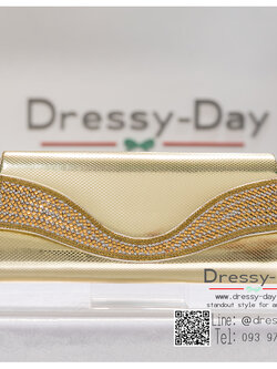 กระเป๋าออกงาน TE075 : กระเป๋าออกงานพร้อมส่ง สีทอง ดีเทลเพชร สุดหรู ราคาถูกกว่าห้าง ถือออกงาน หรือ สะพายออกงาน สวย หรู ดูดีเริ่ดมากค่ะ