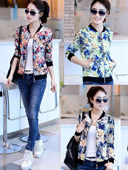 เสื้อคลุมแฟชั่นลายดอกไม้ สีสันสดใสมี 3 สี