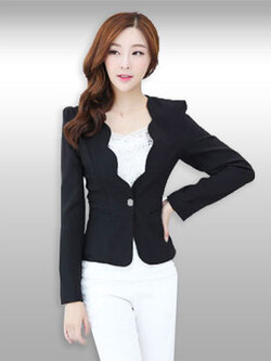 เสื้อสูทผู้หญิงแฟชั่นสีดำปกหยักแบบเรียบหรู มี 5 ไซส รหัส1767