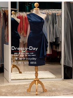 รหัส ชุดราตรี :PFS107 ชุดราตรีสั้น พร้อมส่ง โชว์ไหล่ ไหล่เดี่ยว ไหล่เฉียง สวย เรียบ หรู ใส่ได้หลากหลายโอกาส