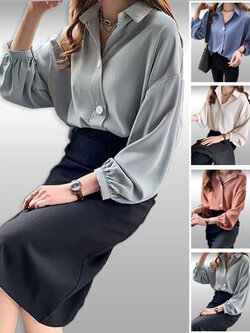 เสื้อเชิ๊ตแฟชั่นใส่ทำงานแบบสวยหรู มี4สี รหัส2354