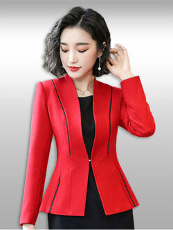 เสื้อสูทผู้หญิงสีแดงสไตล์เรียบหรู มี 7 ไซส รหัส2248