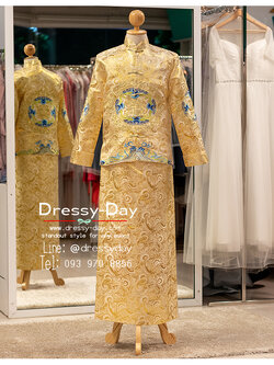 รหัส เสื้อจีนชาย : KPM030 ชุดแต่งงานจีนโบราณชาย ตามประเพณีจีนดั้งเดิม สีทอง หล่อ เท่ห์ สุดอลัง พร้อมส่ง