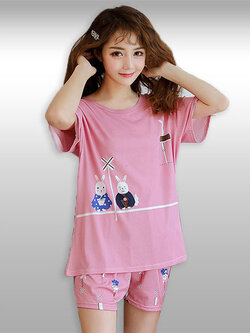 ชุดเซ็ทเสื้อกางเกงลายกระต่ายสุดน่ารัก รหัส2100