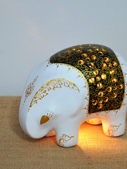 โคมไฟช้างแบบตั้งโต๊ะ Size L