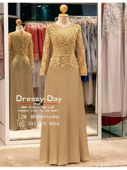 รหัส ชุดเจ้าภาพ : PFL211 ชุดราตรีแม่เจ้าสาว ชุดแม่เจ้าบ่าววัยรุ่น ผ้าลูกไม้ไม่แก่ สวยเรียบหรูกับงานตอนกลางคืน เย็น กลางวัน เช้า