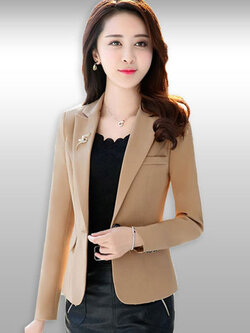 เสื้อสูทผู้หญิงแขนยาวสีเบจแบบสวยหรู มี 4 ไซส รหัส 2157