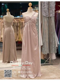 รหัส ชุดราตรี :PF063 ชุดราตรียาว สีแชมเปญ สีนู๊ด ไหล่เดี่ยว ปักคริสตอล แบบเรียบหรู แต่ใส่แล้วสวยปังมาก ชุดราตรีสวยๆ ใส่ไปงานแต่งงาน ออกงานกาล่าดินเนอร์ งานพรอม งานบายเนียร์ ชุดเพื่อนเจ้าสาว ชุดพิธีกร