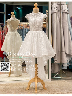 รหัส ชุดราตรี :PF184 ชุดแซก ชุดราตรีสั้นสวยหรูโชว์หลังรูปหัวใจสีน้าเงินปักเลื่อม ชุดไปงานแต่งเหมาะสำหรับงานกลางคืน ชุดถ่ายพรีเว็ดดิ้งหน้าสั้นหลังยาว ชุดเดรสออกงานกาล่าดินเนอร์