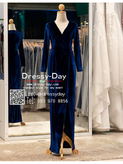 รหัส ชุดเจ้าภาพ : PFL144 ชุดแม่เจ้าสาว ชุดไปงานแต่งงานแบบมีแขน พร้อมส่ง ผ้ากำมะหยี่ ชุดไปงานแต่งงานกลางคืน เรียบ หรู ดูแพง คนอวบ คนอ้วนใส่สวย