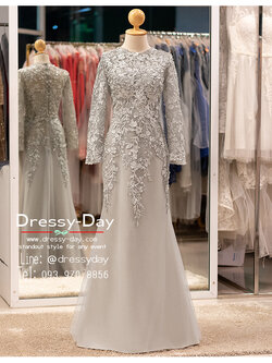 รหัส ชุดเจ้าภาพ : PFL200 ชุดราตรีแม่เจ้าสาว อ้วน อวบ ชุดแม่เจ้าบ่าวไม่แก่ งานกลางวัน เช้า ตอนกลางคืน สวย หรูหรา สะกดทุกสายตา