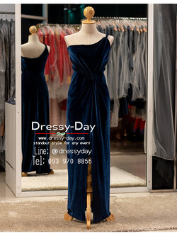 รหัส ชุดราตรียาว : PFL171 ชุดไปงานแต่ง กลางคืน ไหล่เฉียง เรียบหรูดูแพง คนอ้วน คนอวบ ใส่สวยมากค่ะ