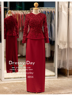 รหัส ชุดเจ้าภาพ : PFL199 ชุดแม่เจ้าสาวงานกลางวัน ชุดแม่เจ้าบ่าวตอนเช้า แบบไม่แก่ สวย เรียบหรู โดดเด่นสะกดทุกสายตา