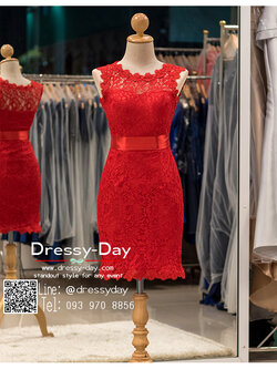 รหัส ชุดราตรีสั้น : BB060 ชุดแซก ชุดราตรี สีแดง ลูกไม้แขนกุด เรียบหรูเหมาะใส่ออกงานกลางคืน งานคอกเทล หมาะใส่ออกงานแต่งงาน งานกลางวัน กลางคืน ชุดเพื่อนเจ้าสาว