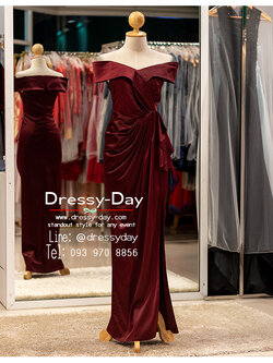 รหัส ชุดราตรียาว : PFL142 ชุดไปงานแต่งคนอ้วน ชุดราตรีคนอวบสวยๆ แบบมีแขน เรียบหรูดูแพง พร้อมส่ง